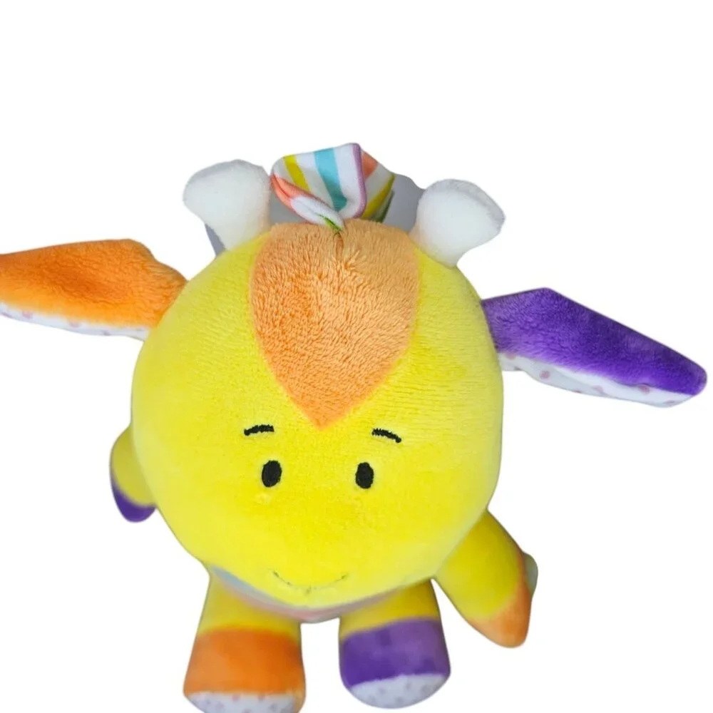 Baby Ganz Soft & Simple Giraffe Plush Stuffed Animal Yellow Rainbow Stripes 2015